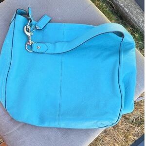 Coach Blue Leather Shoulder Bag